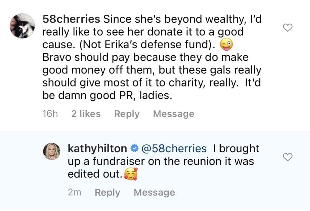 Kathyhilton replying to 58 cherries on Twitter